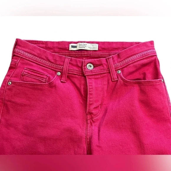Levi’s Demi Curve Silhouette Classic Rise Slim  Leg Fuchsia Jeans Size 26 - Picture 4 of 9